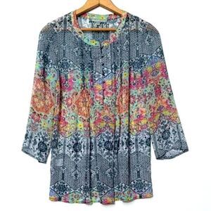 Daniel Rainn Multicolor Floral Boho Top - XS‎